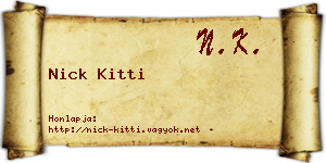 Nick Kitti névjegykártya